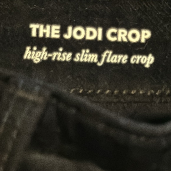 Adriano Goldschmied The Jodi Crop high Rise Slim Flare crop black velvet pants - Picture 10 of 13